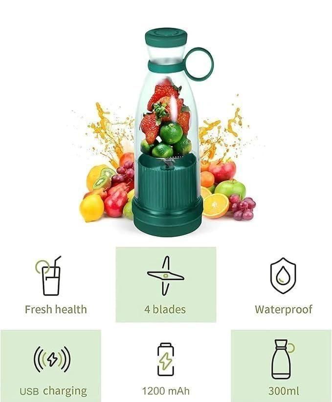 Portable USB Rechargeable Blender – Fresh Juice Maker for Travel & Home