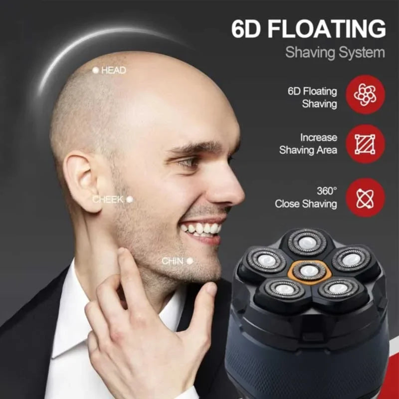 Magnetic Electric Shaver with 6 Heads