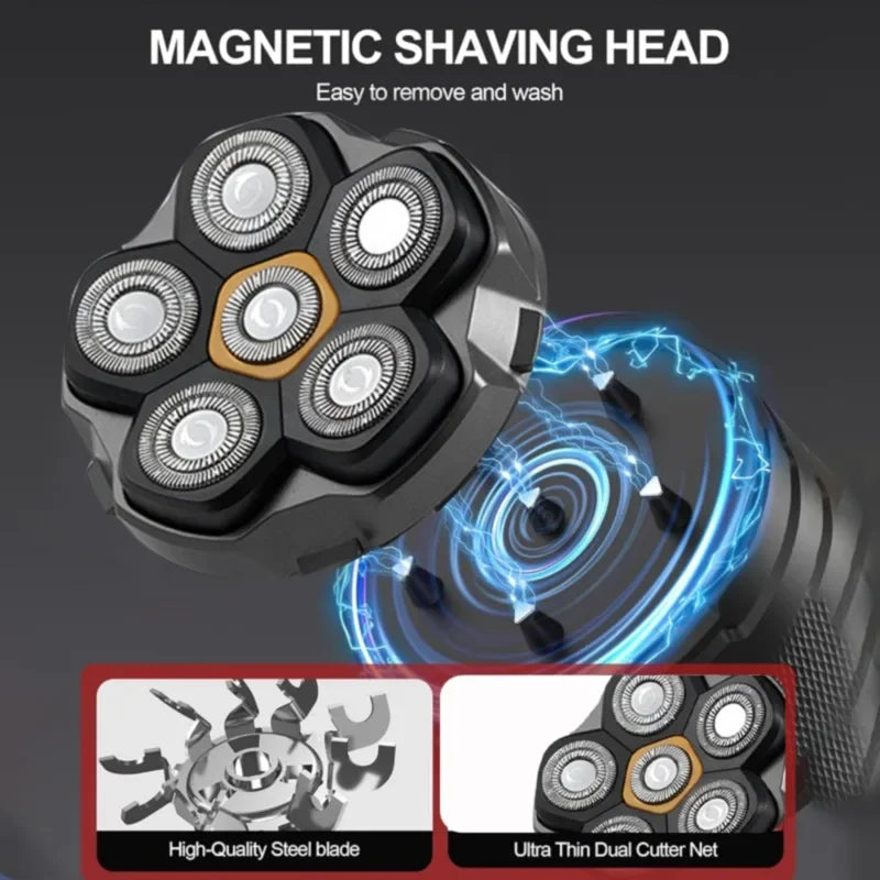 Magnetic Electric Shaver with 6 Heads