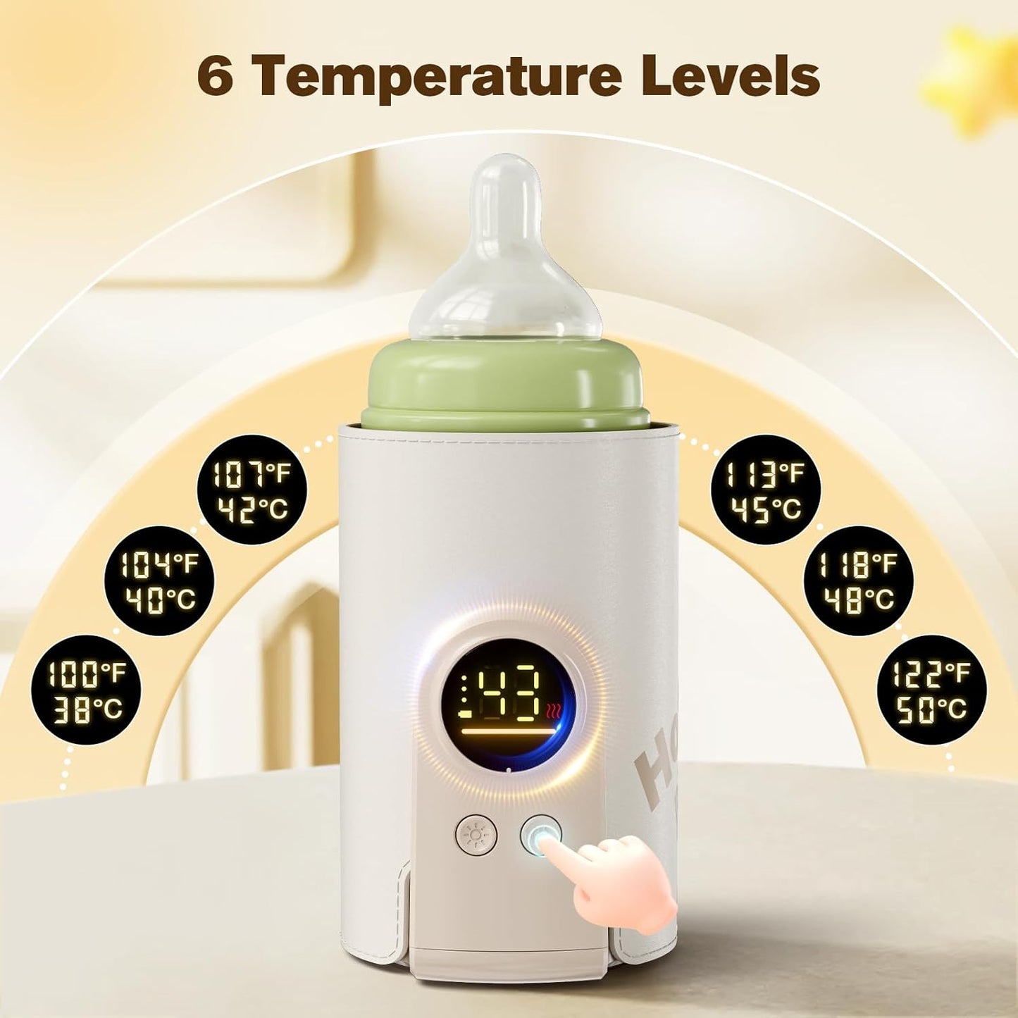 Portable 6 Heating Baby Bottle Warmer