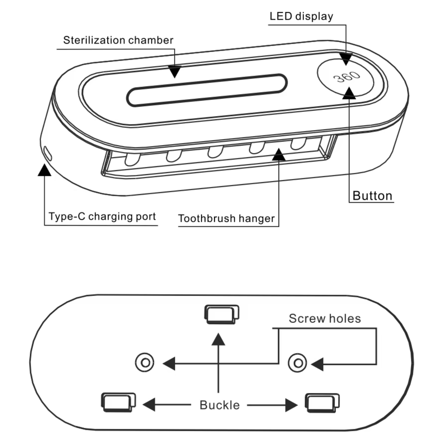 Wall Mounted Smart UV Toothbrush Sterilizer Holder