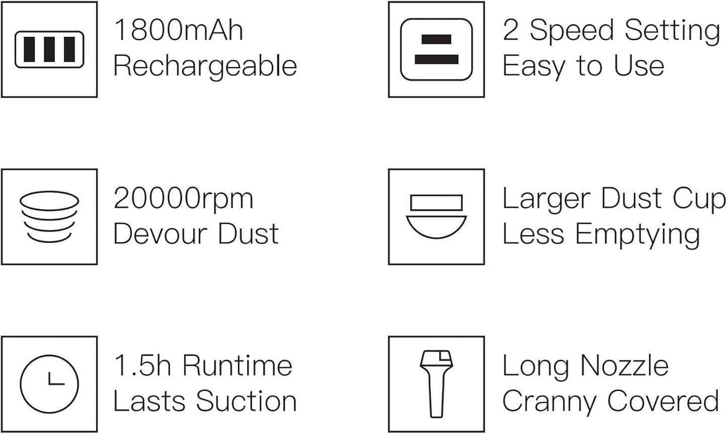 Mini Rechargeable Desktop Vacuum Cleaner with Dual Capacity